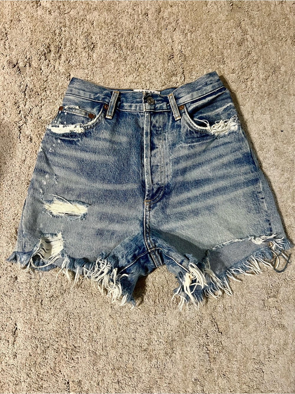Agolde distressed denim shorts